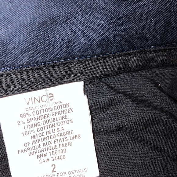 VINCE. Size 2 navy blue tapered cotton pants - Picture 9 of 10
